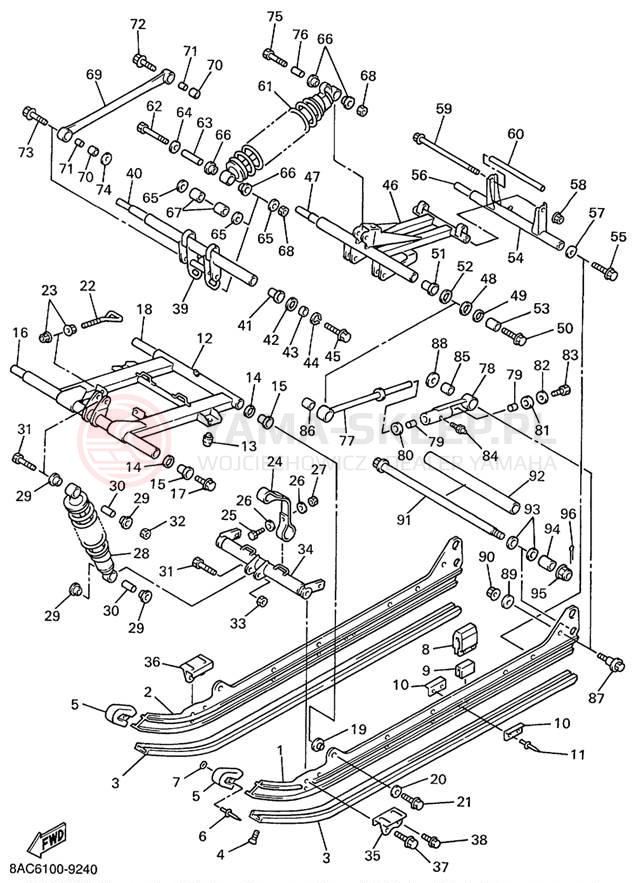 Schemat "Zawieszenie gąsiennicy" do Yamaha VK540 III VK540EC