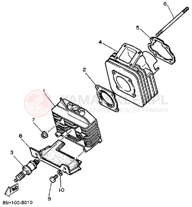 Schemat "cylinder" do Yamaha SNOSCOOT SV80M