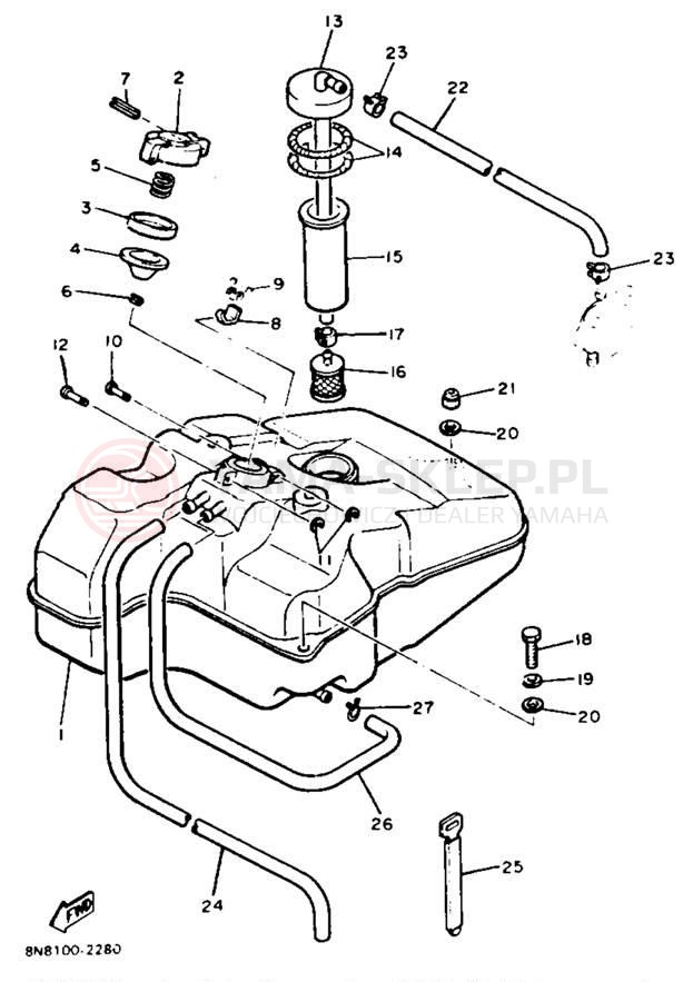 Schemat "zbiornik paliwa" do Yamaha XLV XL540K
