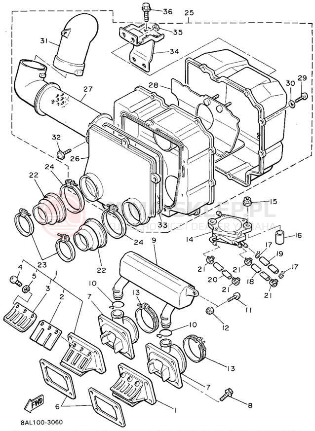 Schemat "Wtrysk paliwa" do Yamaha PHAZER II PZ480V