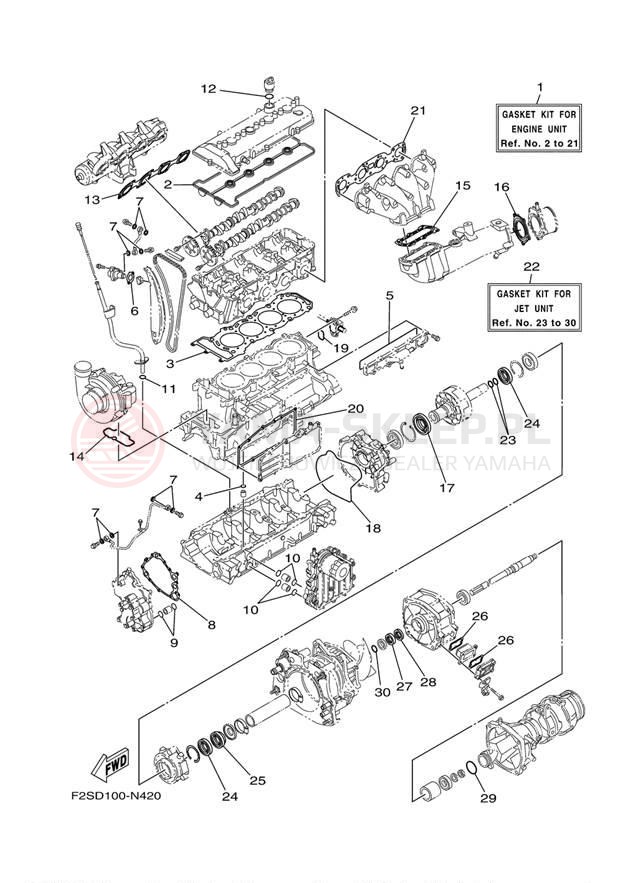 Schemat "Zestaw naprawczy" do Yamaha WAVE RUNNER FX SHO FA1800N