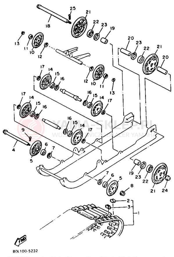 Schemat "Zawieszenie gąsiennicy" do Yamaha XLV XL540N