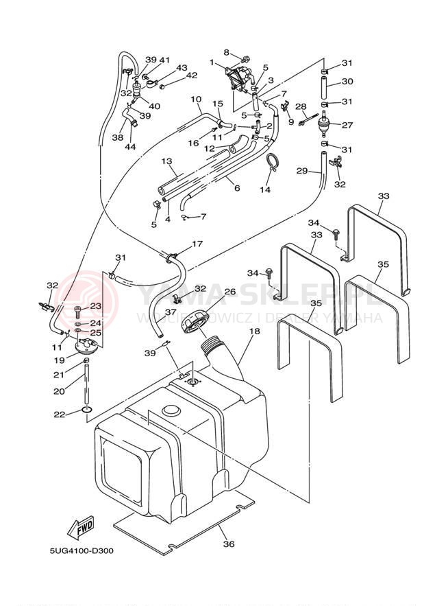 Schemat "zbiornik paliwa" do Yamaha RHINO YXR660FAT