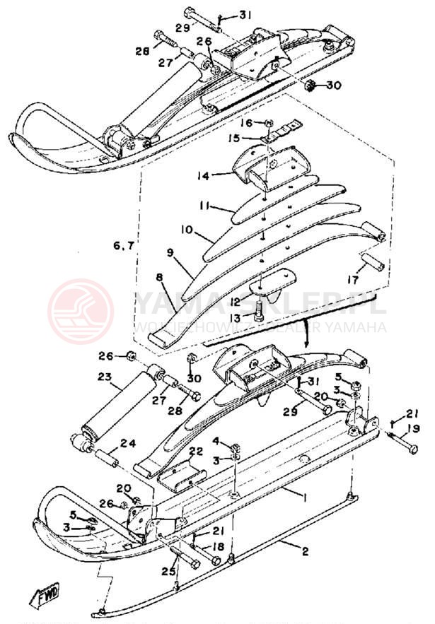 Schemat "płozy" do Yamaha GP440A
