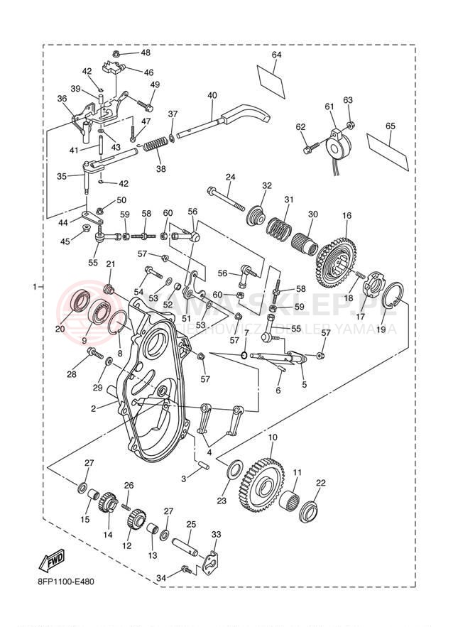 Schemat "REVERSE GEAR KIT" do Yamaha APEX RTX RX10RTL