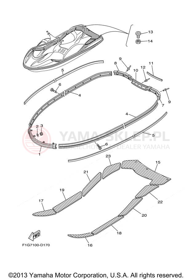 Schemat "GUNWALE - MAT" do Yamaha GP1300-G E/GP1300-G