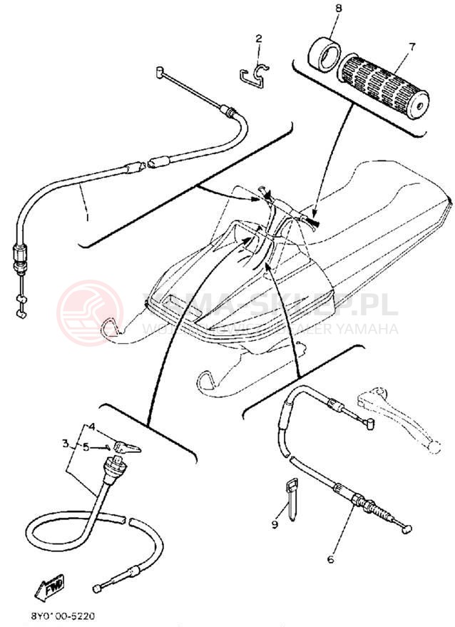 Schemat "Układ chlodzenia" do Yamaha SRV SR540M