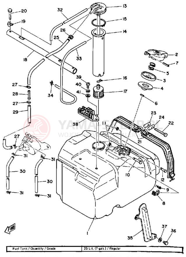 Schemat "zbiornik paliwa" do Yamaha SRX440D