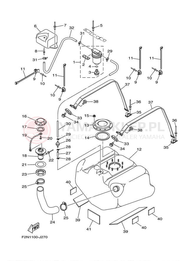 Schemat "zbiornik paliwa" do Yamaha WAVERUNNER VX SPORT VX1100CL