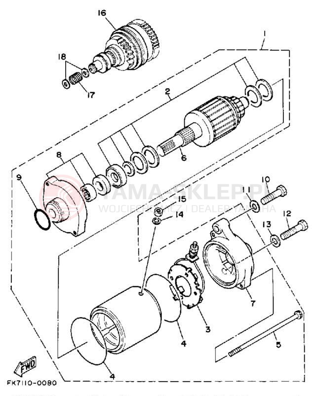 Schemat "rozrusznik" do Yamaha SUPER JET SJ650Q