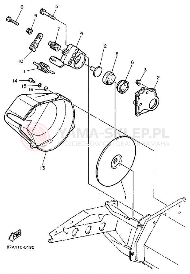 Schemat "hamulec" do Yamaha SNOSPORT SV125R