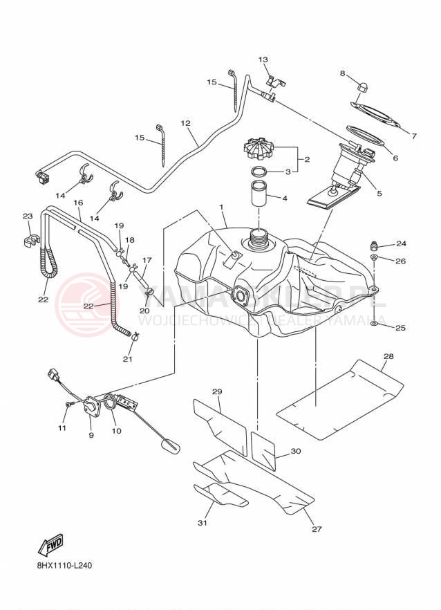 Schemat "zbiornik paliwa" do Yamaha RS VENTURE TF RST90PTFFB