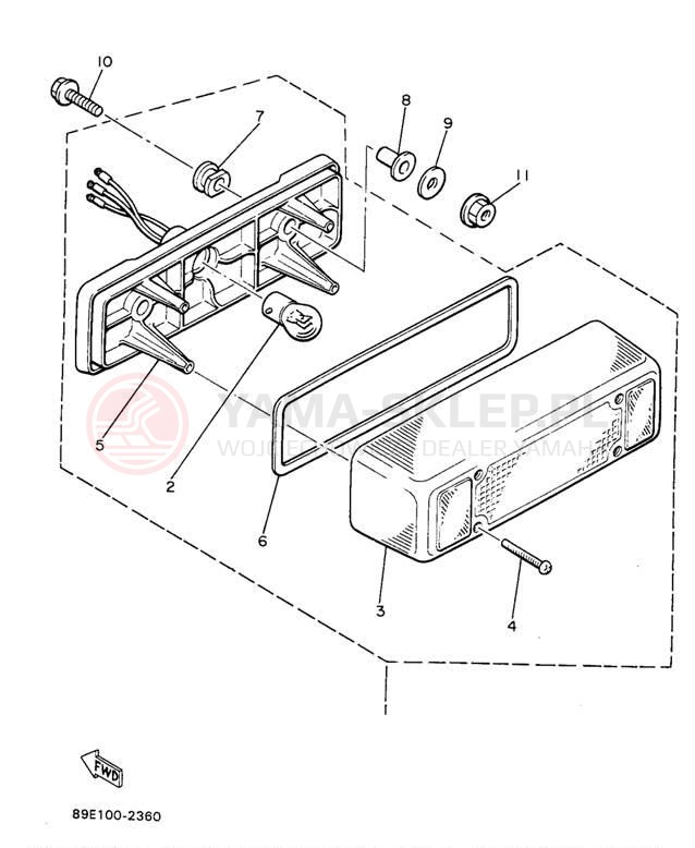 Schemat "lampa tył" do Yamaha PHAZER SS PZ480A
