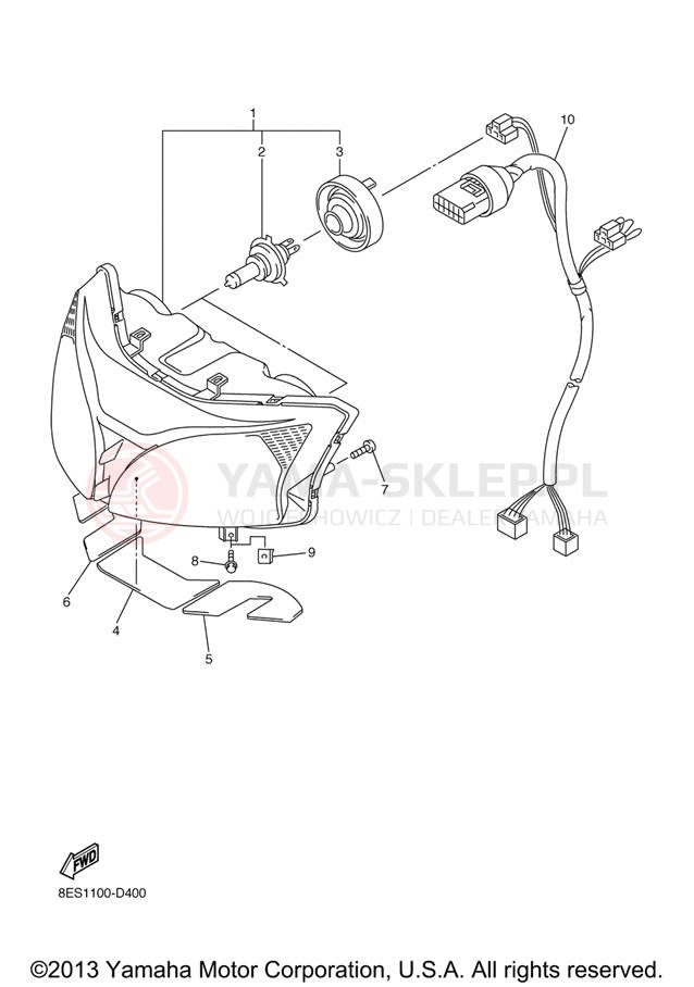 Schemat "Lampa przód" do Yamaha RS VENTURE RST90XR/RST90GTXS