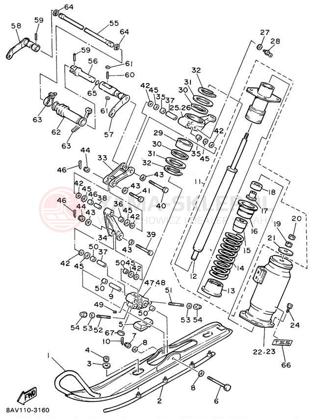 Schemat "płozy" do Yamaha EX570ET