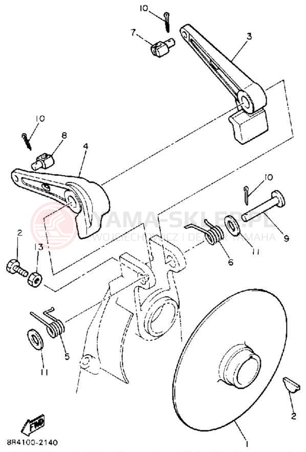 Schemat "hamulec" do Yamaha BRAVO BR250P