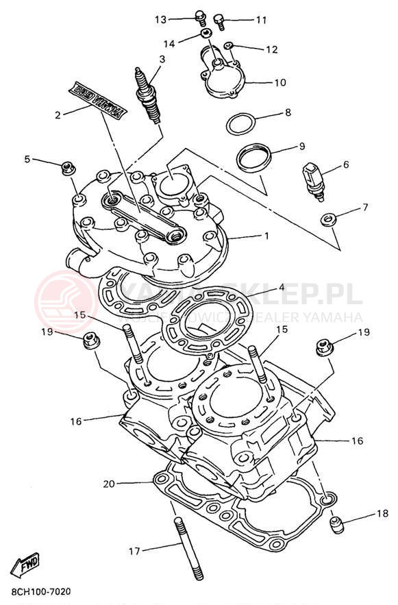 Schemat "głowica" do Yamaha MOUNTAIN MAX 700 MM700A/MM600A
