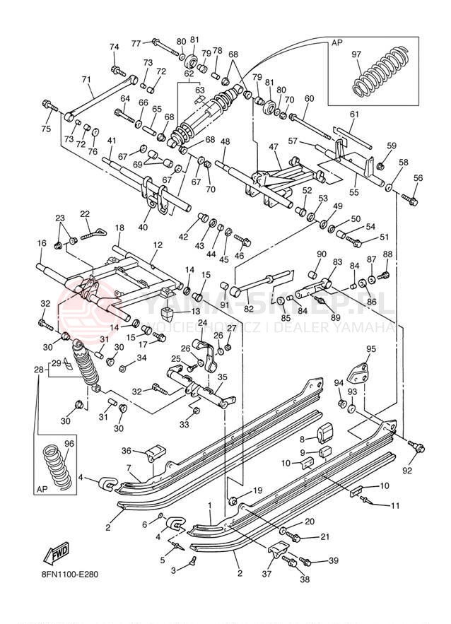Schemat "Zawieszenie gąsiennicy" do Yamaha VK PROFESSIONAL VK10W