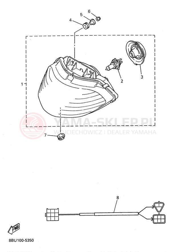Schemat "Lampa przód" do Yamaha VMAX-4 800 VX800W