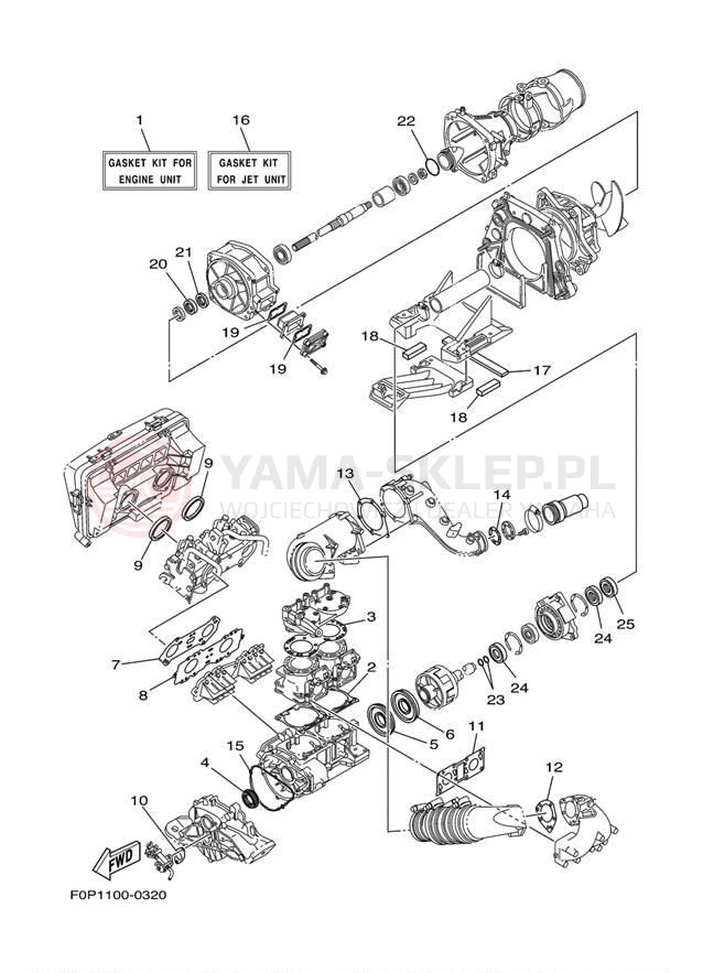 Schemat "Zestaw naprawczy" do Yamaha XLT800 XA800AB
