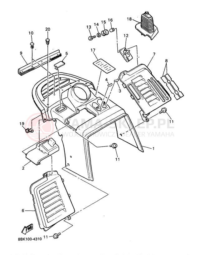 Schemat "INSTRUMENT PANEL" do Yamaha VENTURE TR VT480TRA