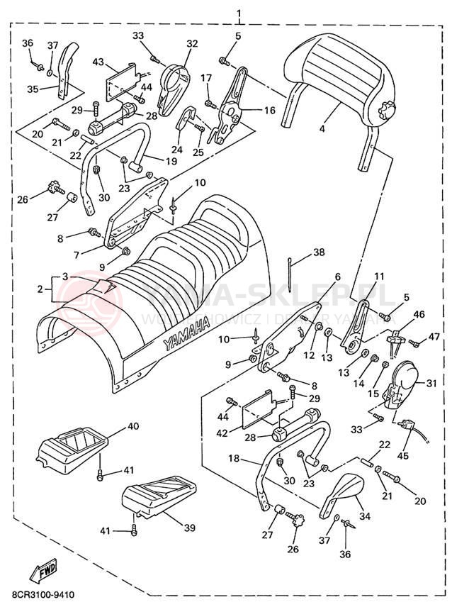 Schemat "siedzenie" do Yamaha VMAX 500 SX VX500SXBC
