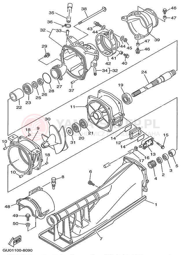Schemat "JET UNIT" do Yamaha WAVE RUNNER GP800W GP800W