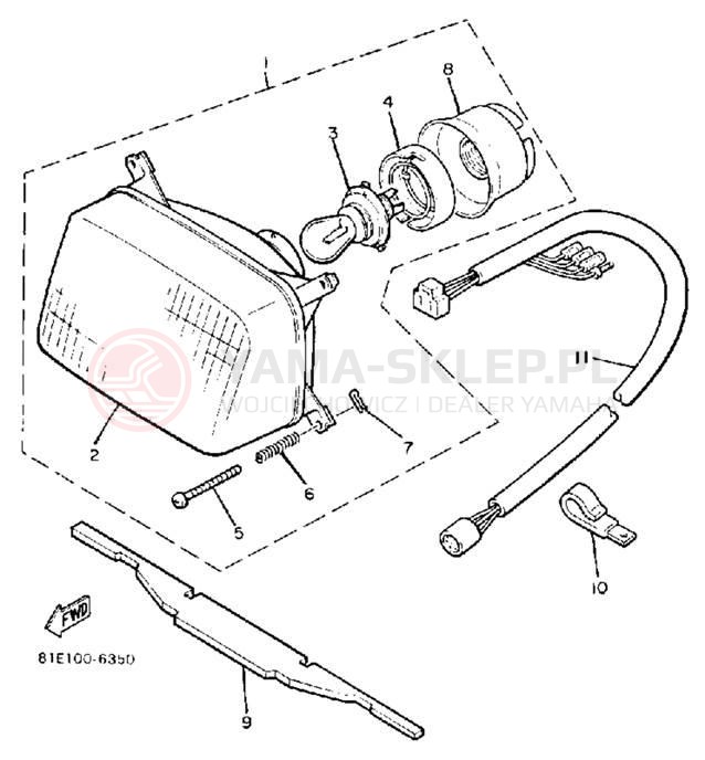 Schemat "Lampa przód" do Yamaha INVITER CF300L