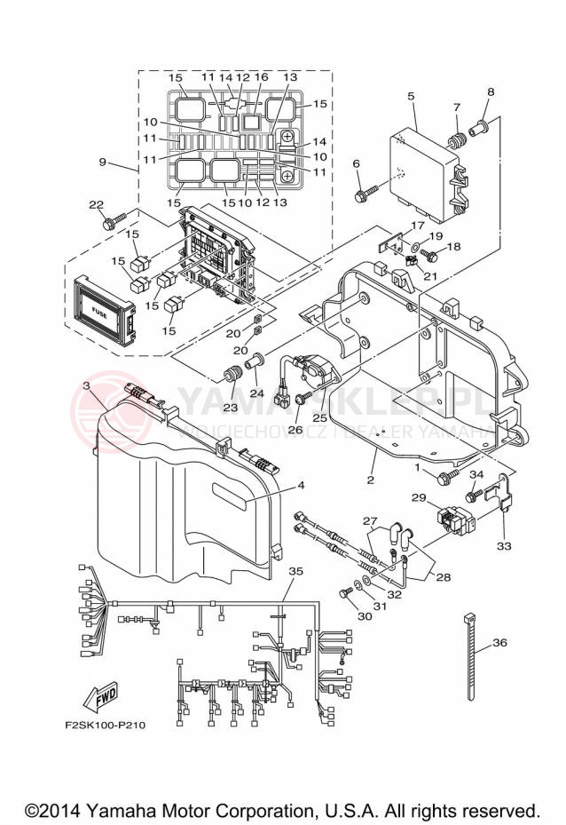 Schemat "układ elektryczny" do Yamaha WAVE RUNNER FX SHO FA1800P