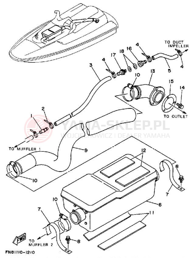 Schemat "Wydech końcowy" do Yamaha WRB650P_61