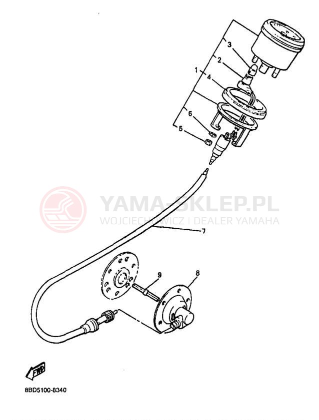Schemat "licznik" do Yamaha BRAVO LT BR250TB