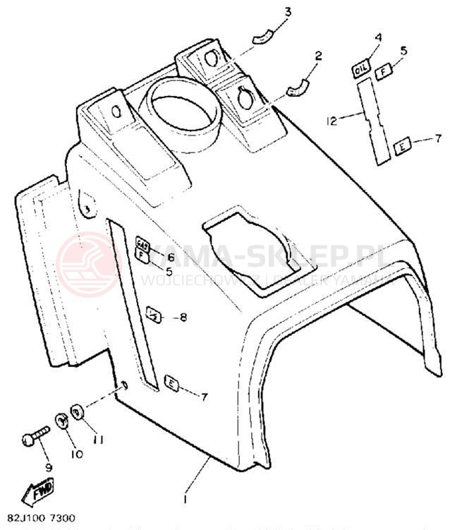 Schemat "INSTRUMENT PANEL" do Yamaha ENTICER LTR ET400TRP