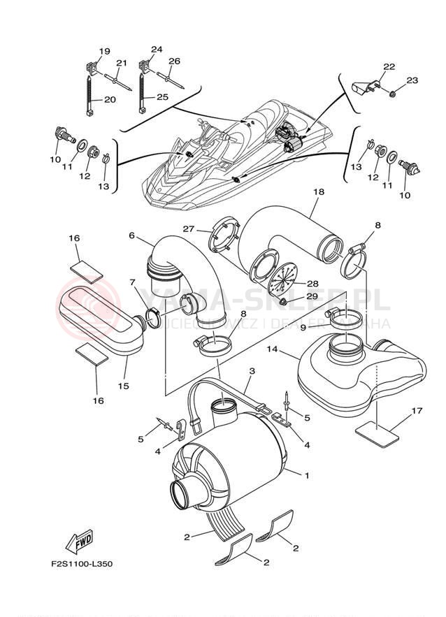 Schemat "wydech" do Yamaha FX CRUISER SHO FA1800AL