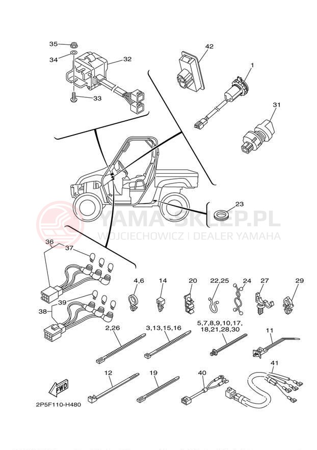 Schemat "układ elektryczny" do Yamaha RHINO 450 HUNTER YXR45FHY