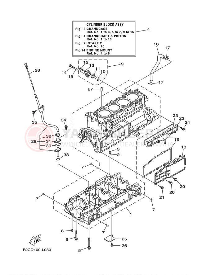 Schemat "Obudowa silnika" do Yamaha FX CRUISER SHO FA1800AL