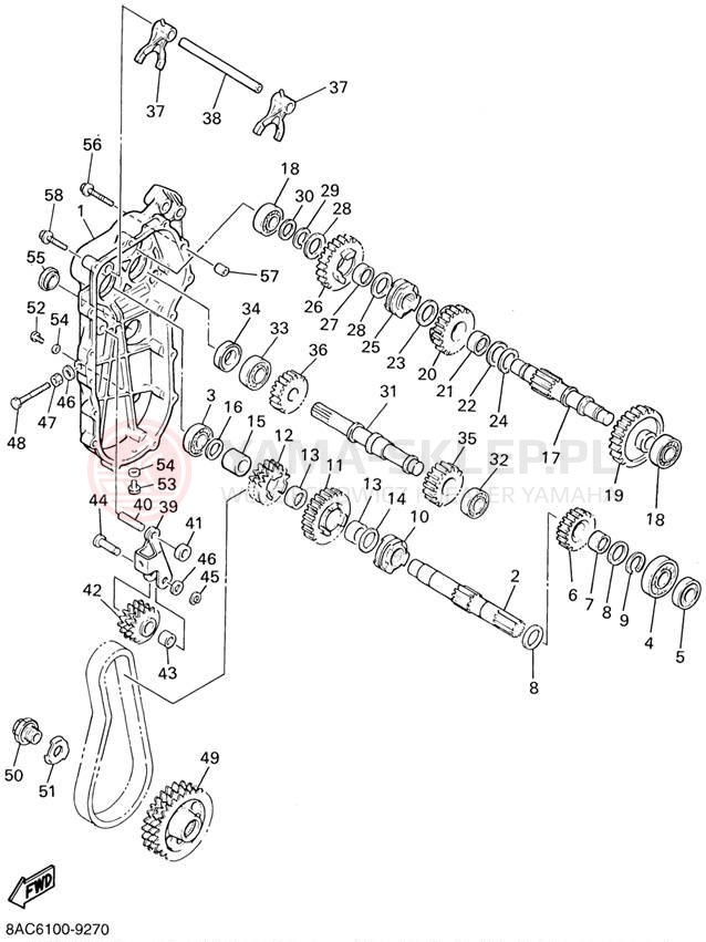 Schemat "Układ napędowy" do Yamaha VK540 III VK540ED