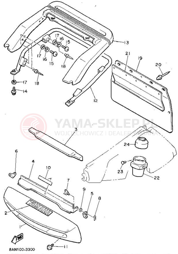 Schemat "zderzak" do Yamaha VENTURE XL VT480V