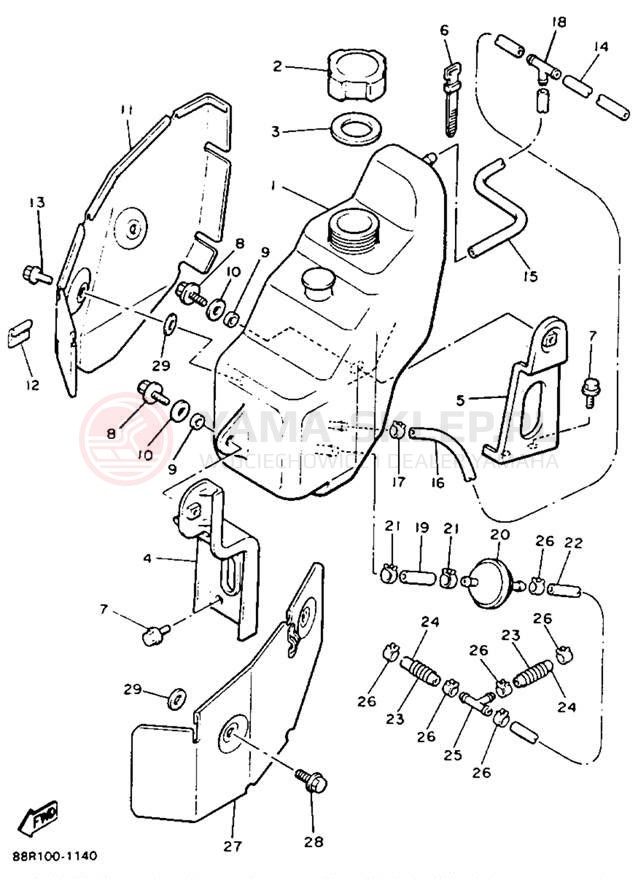 Schemat "Miska olejowa" do Yamaha EXCITER II SX EX570SXT