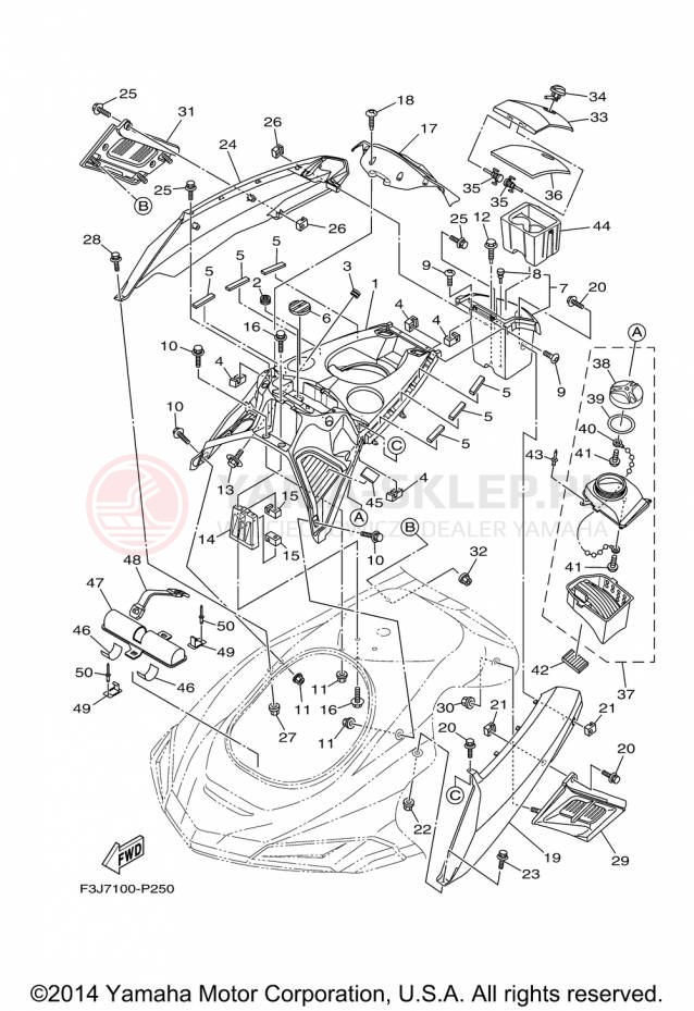 Schemat "ENGINE HATCH" do Yamaha FX CRUISER SVHO FC1800AP
