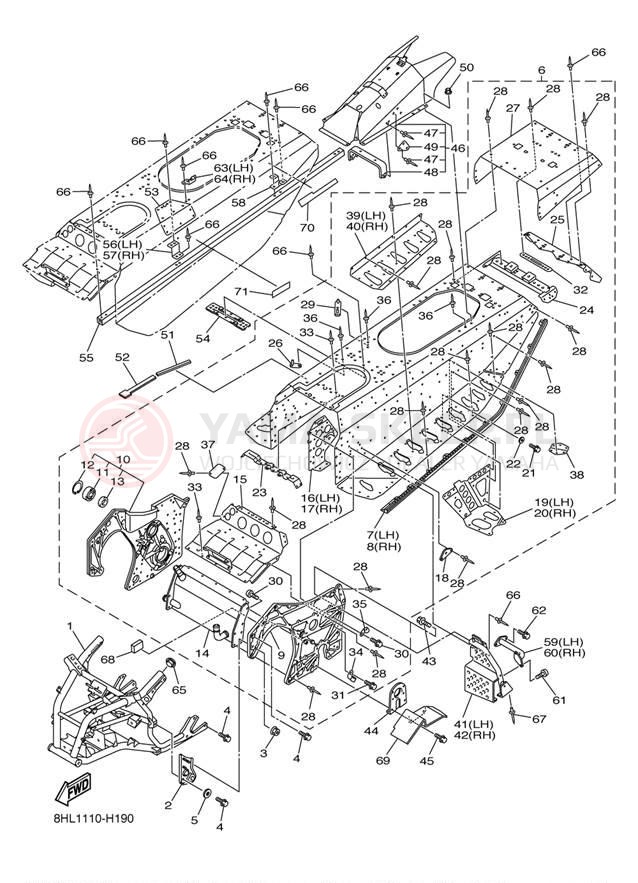 Schemat "rama" do Yamaha FXNYTRO XTX FX10XTYL/FX10XTYW