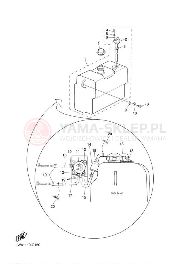 Schemat "zbiornik paliwa" do Yamaha PRO HAULER 700 YXP700AS
