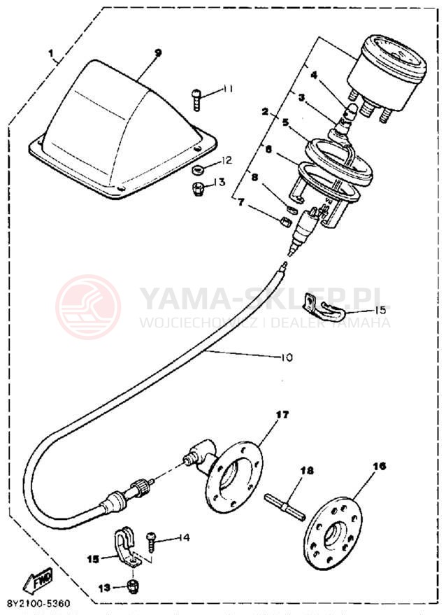 Schemat "licznik" do Yamaha ENTICER 340 ET340K