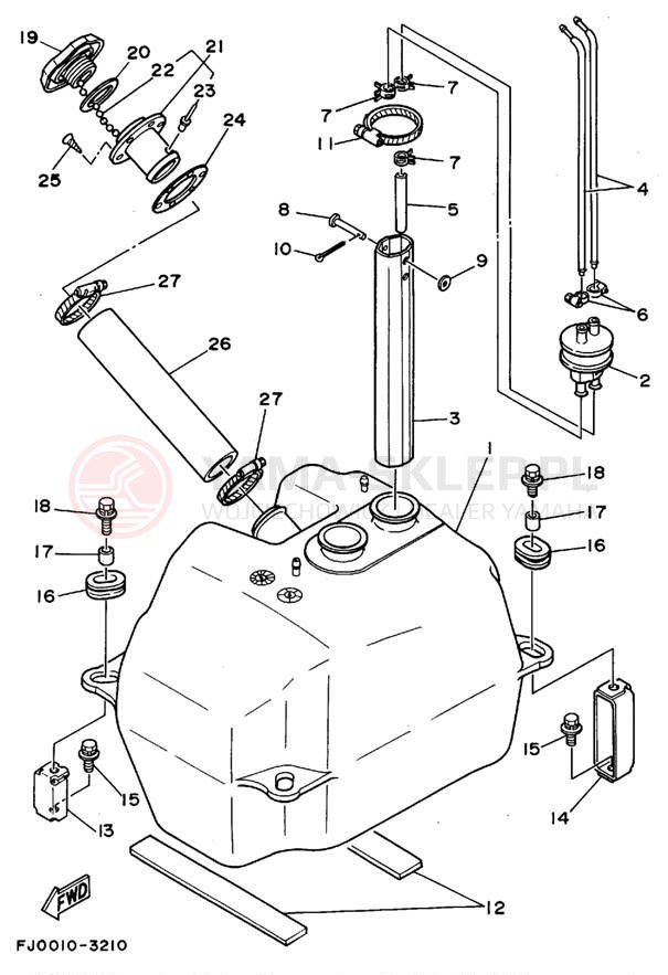Schemat "zbiornik paliwa" do Yamaha WAVE RUNNER III GP WRA700T