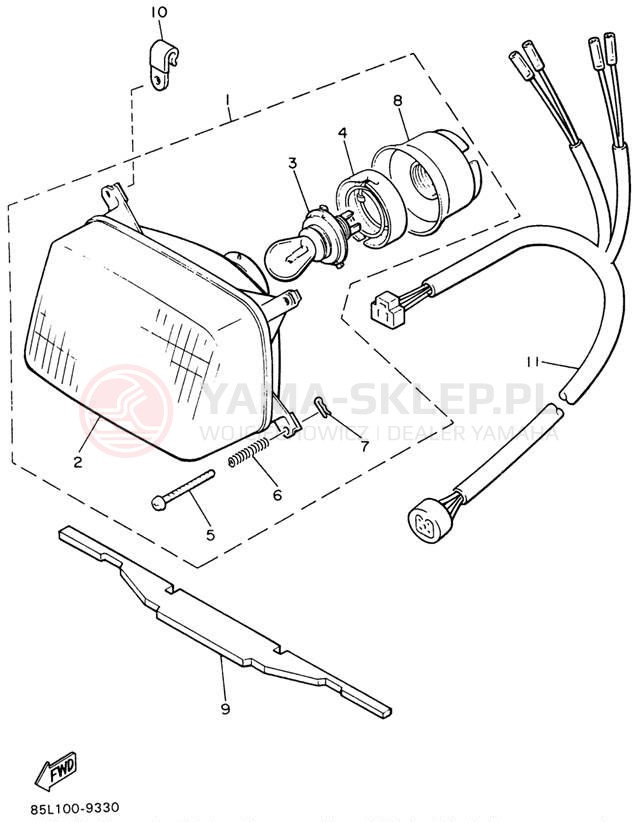 Schemat "Lampa przód" do Yamaha OVATION LE CS340EW