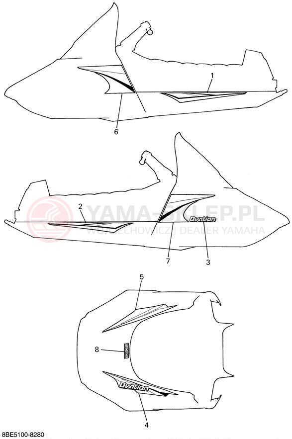 Schemat "naklejki" do Yamaha CS340 CS340ED