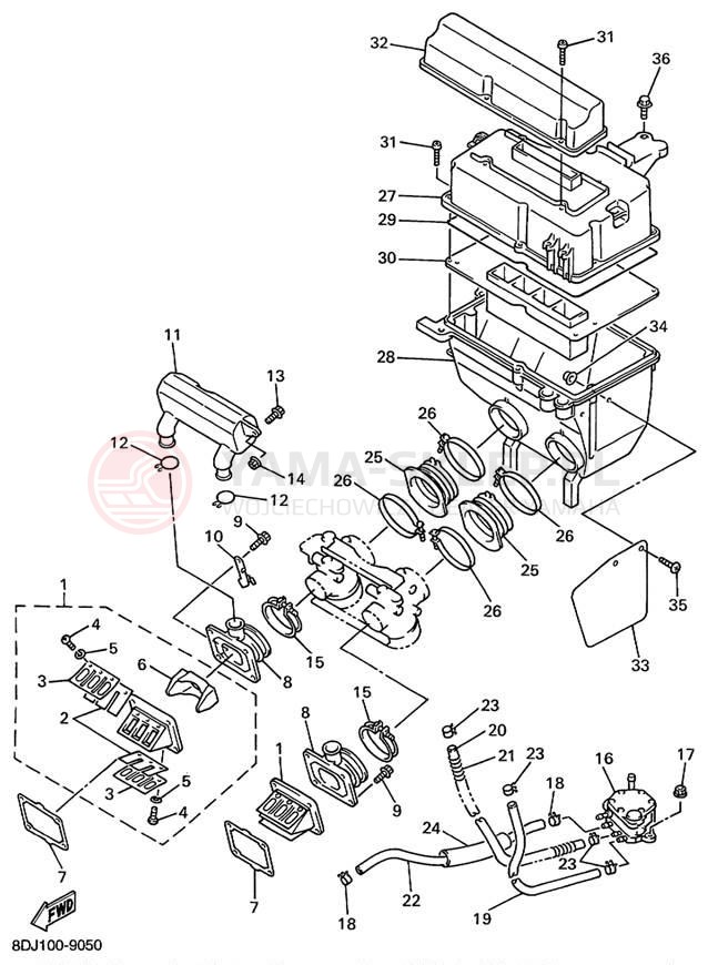 Schemat "Wtrysk paliwa" do Yamaha VENTURE 500 XL VT500XLC