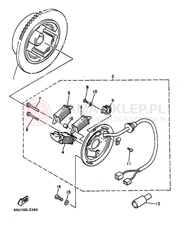 Schemat "prądnica" do Yamaha VK540 II VK540EB