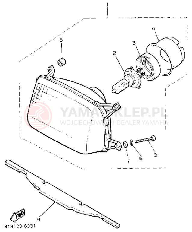 Schemat "Lampa przód" do Yamaha PHAZER II PZ480S