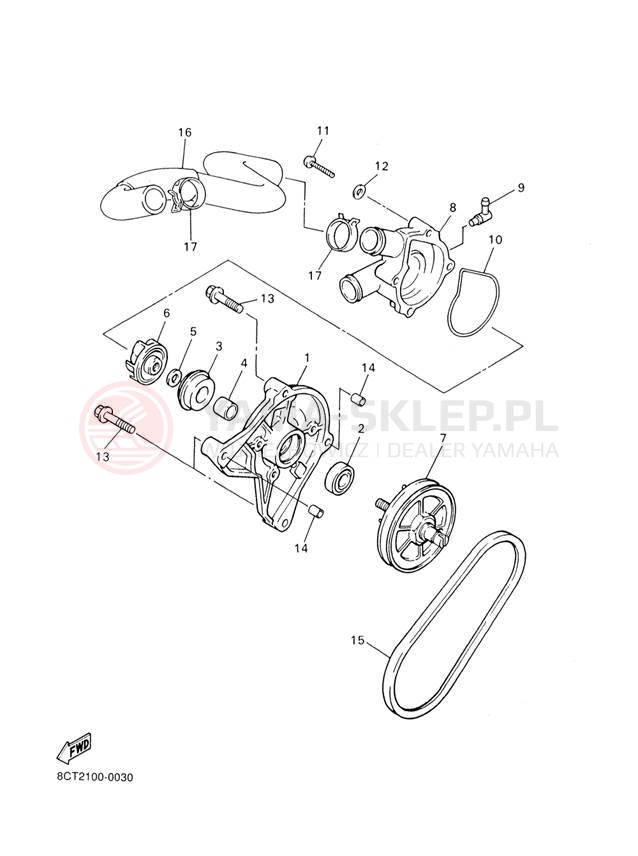 Schemat "Pompa wody" do Yamaha SX500R SX500F