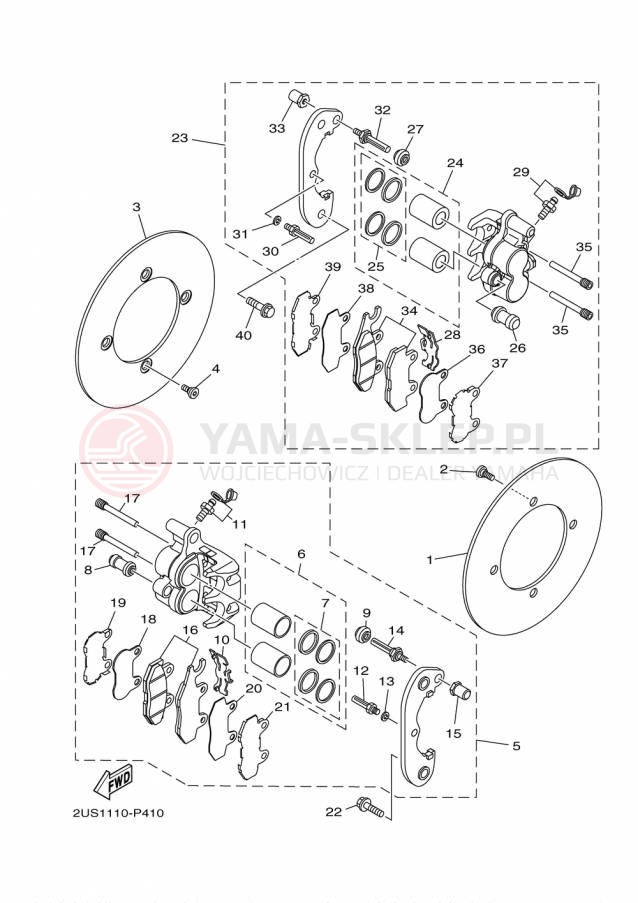 Schemat "Zacisk hamulcowy tylny" do Yamaha VIKING VI EPS SE YXC700PSFS